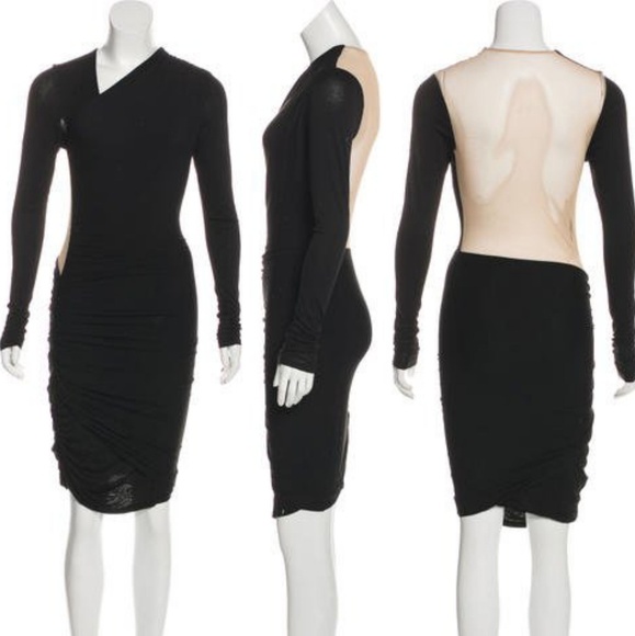 Michelle Mason Ruched Mesh Back Dress - Picture 2 of 8